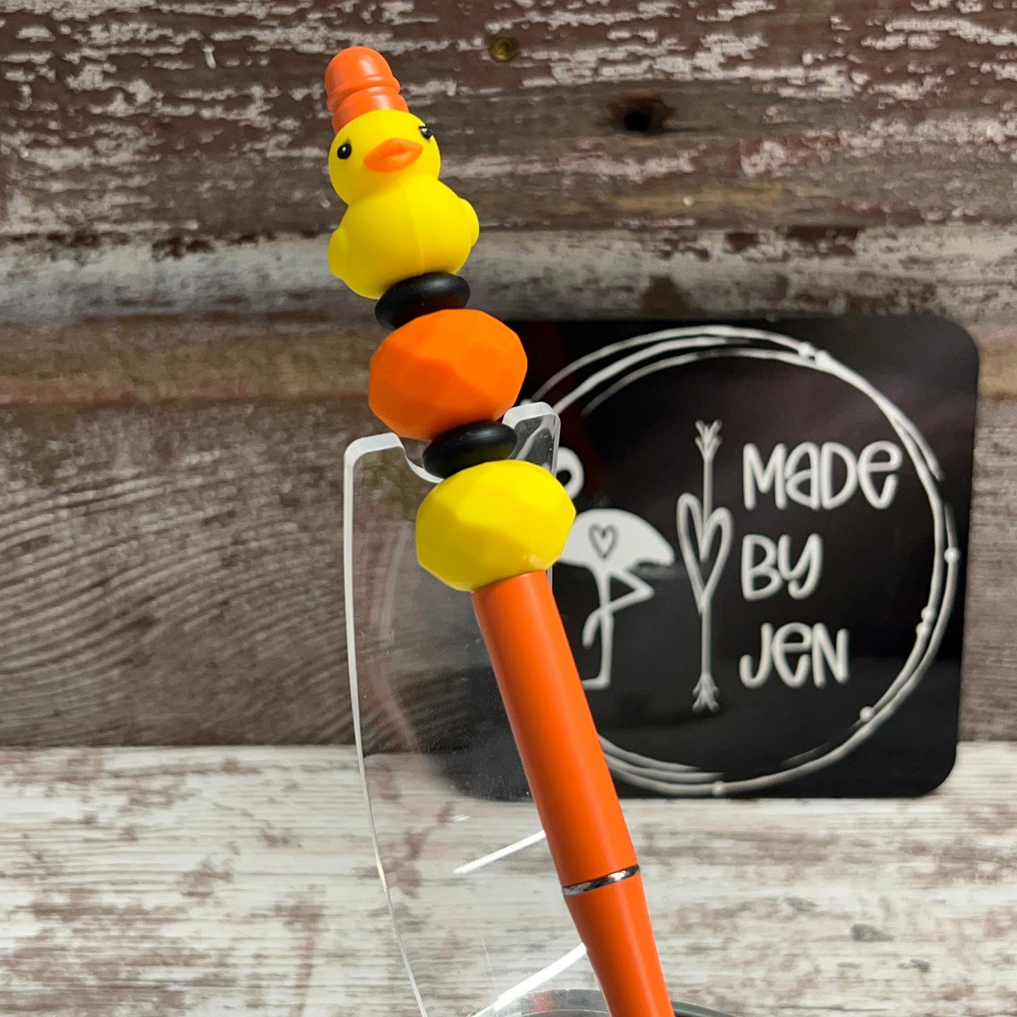 Rubber Ducky Orange Metal Pen